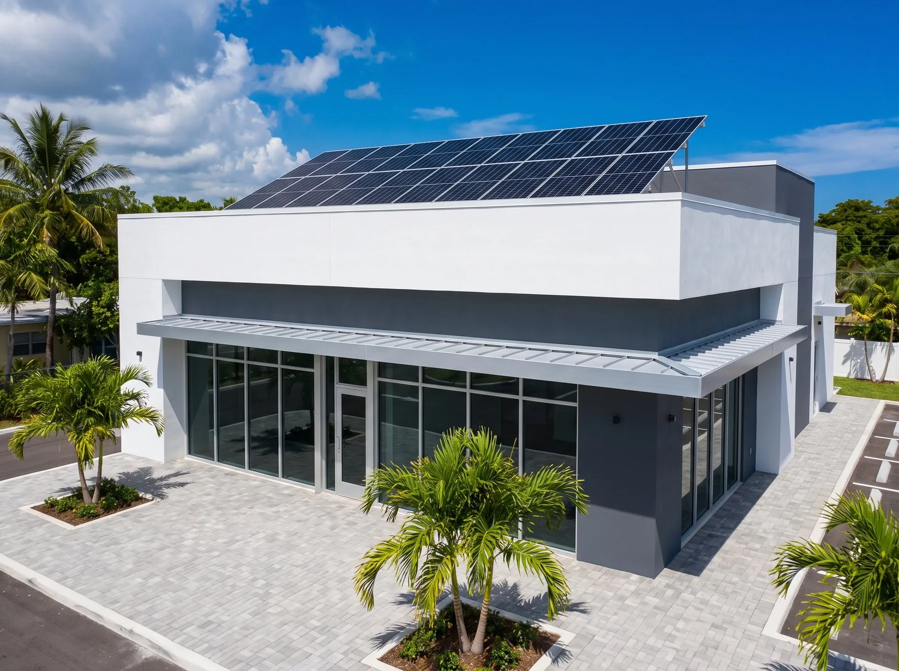 Local comercial con sistema solar instalado en la azotea